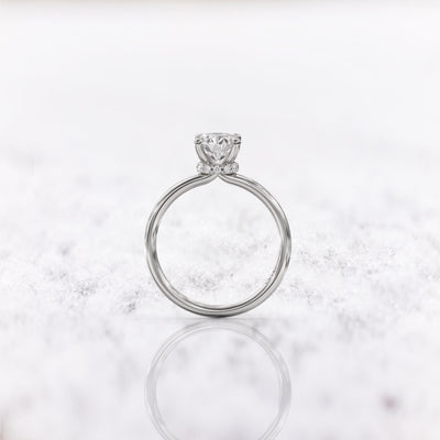 1.0 CT Round Cut Moissanite Hidden Halo Diamond Engagement Ring