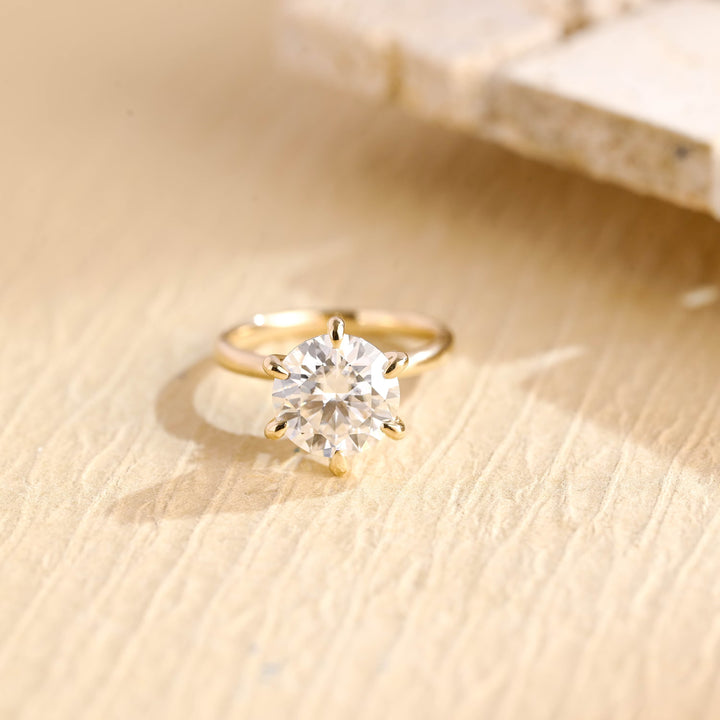 2.0 CT Round Brilliant Hidden Halo Diamond Moissanite Engagement Ring