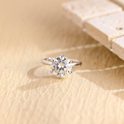 1.0 CT Round Brilliant Diamond Solitaire Moissanite Engagement Ring