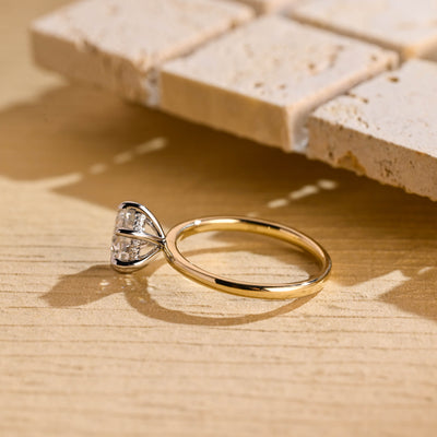 1.0CT Round Brilliant Hidden Halo Moissanite Engagement Ring