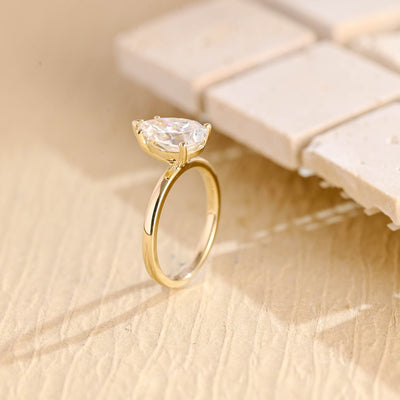 1.50 CT Pear Diamond Solitaire Moissanite Engagement Ring