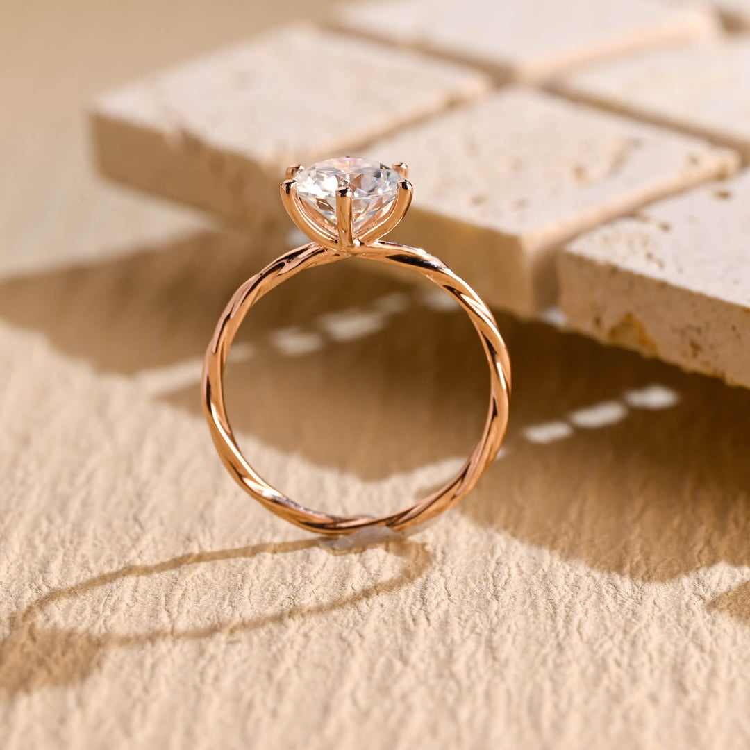 1.50 CT Round Brilliant Cut Solitaire Moissanite Engagement Ring