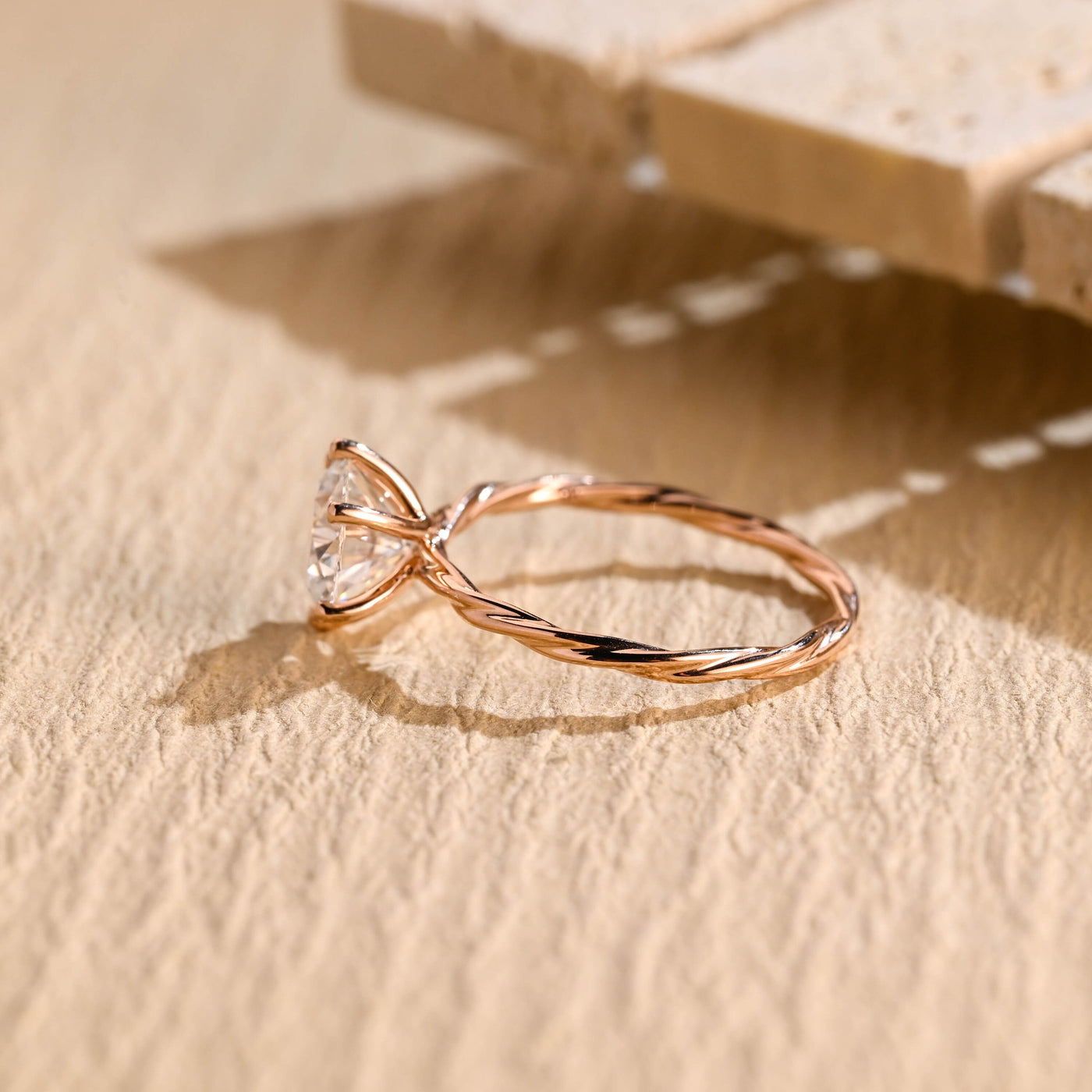 1.50 CT Round Brilliant Cut Solitaire Moissanite Engagement Ring