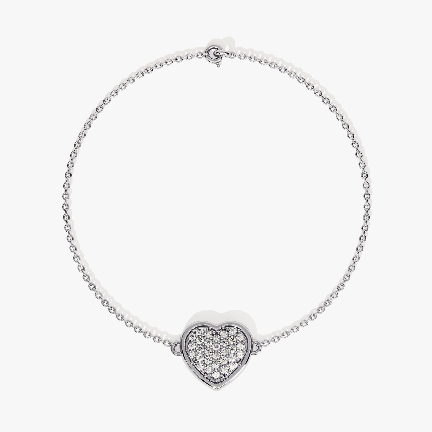 Round Cut Diamond Heart Bracelet For Her