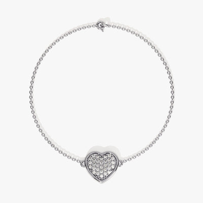Round Cut Diamond Heart Bracelet For Her
