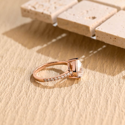 1.50 CT Pear Diamond Pave Setting Moissanite Engagement Ring