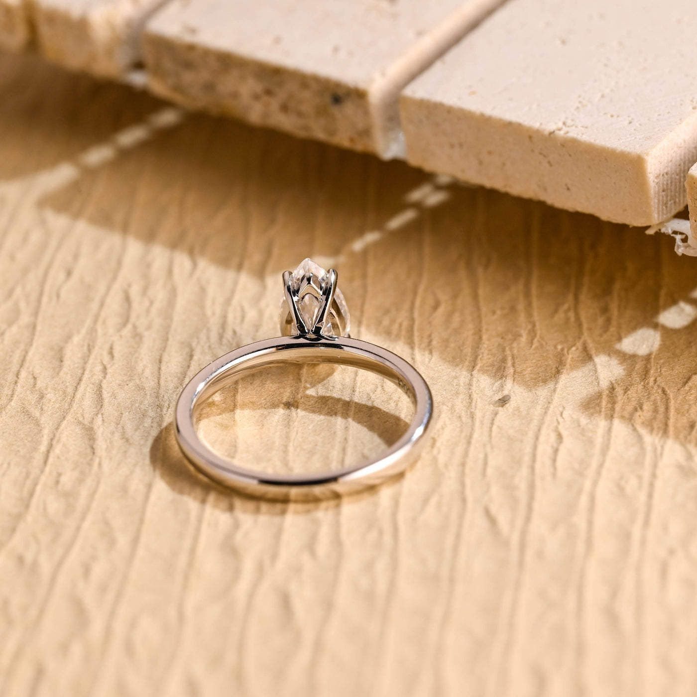 1.0 CT Pear Cut Solitaire Diamond Moissanite Engagement Ring