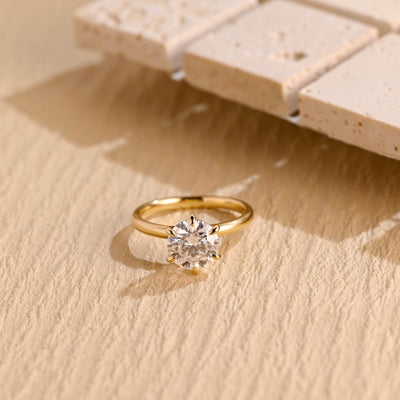 1.0 CT Round Brilliant Diamond Solitaire Moissanite Engagement Ring