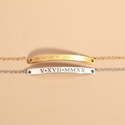 Personalized Engraved Gold Bracelet for Mother's Day Gift