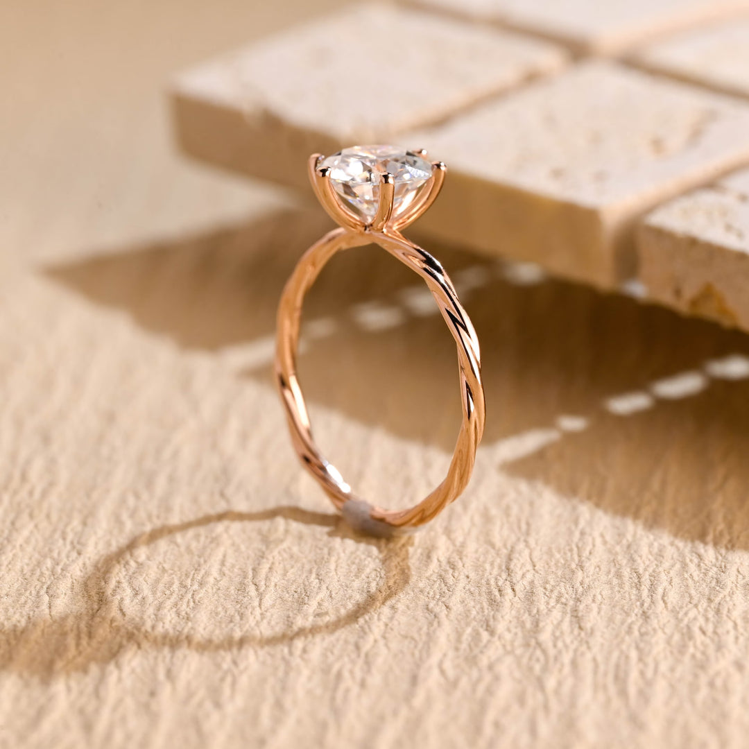 1.50 CT Round Brilliant Cut Solitaire Moissanite Engagement Ring