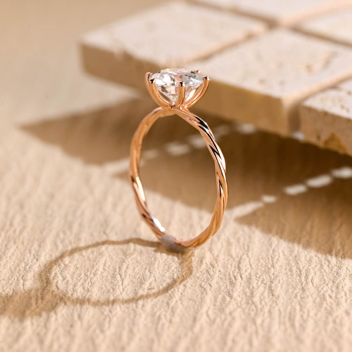 1.50 CT Round Brilliant Cut Solitaire Moissanite Engagement Ring