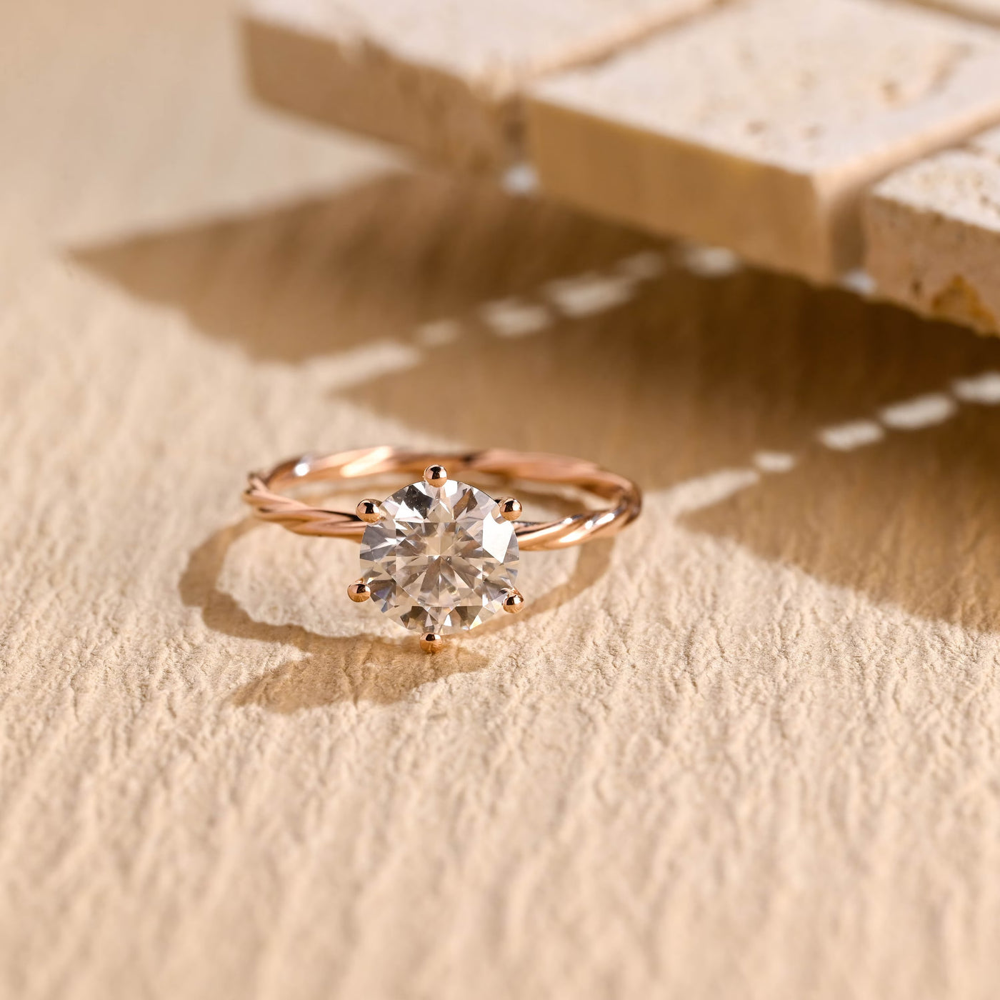 1.50 CT Round Brilliant Cut Solitaire Moissanite Engagement Ring