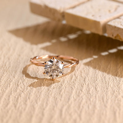 1.50 CT Round Brilliant Cut Solitaire Moissanite Engagement Ring