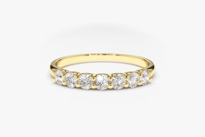 Round Cut Shared Prongs Diamond Band for Women