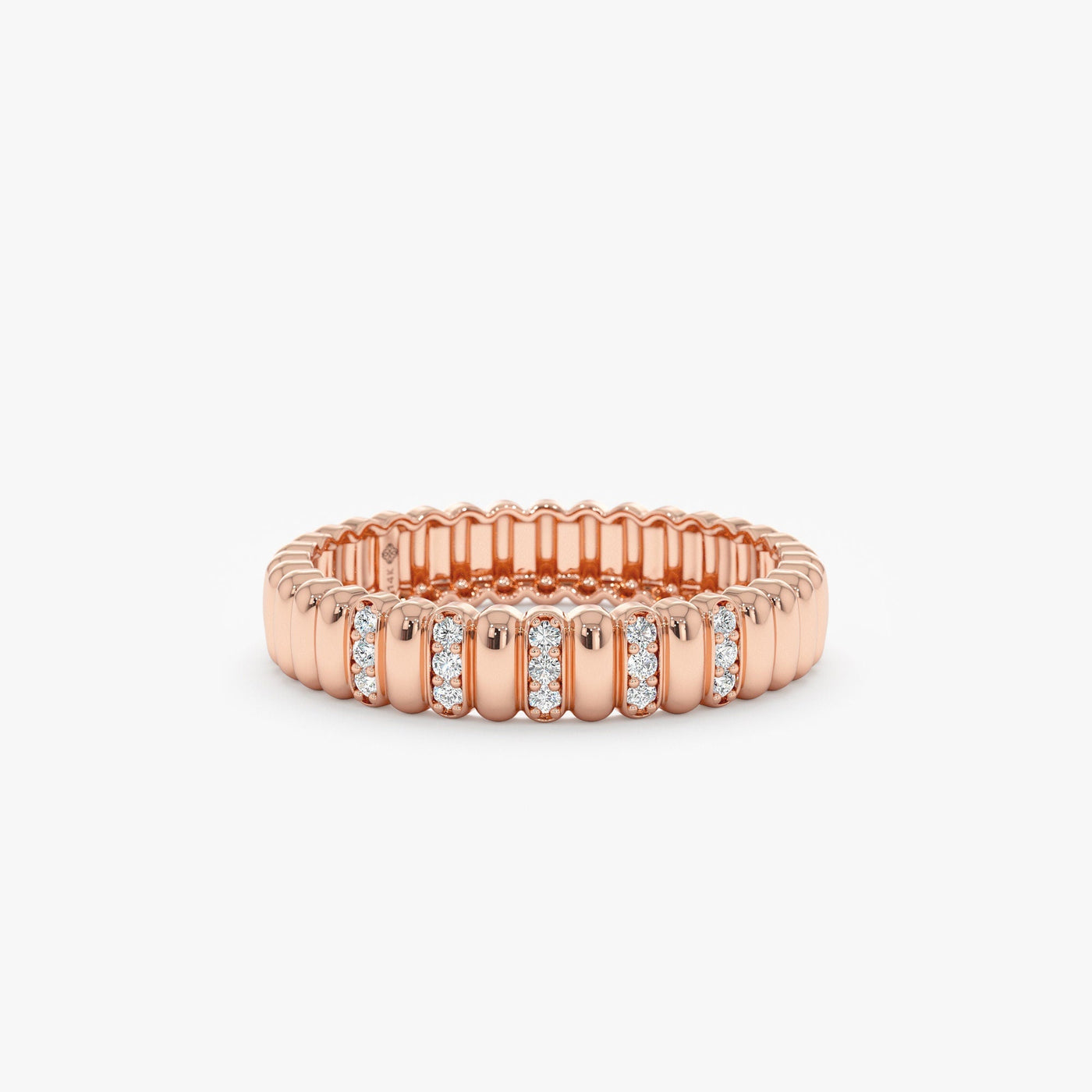 Round Cut Diamond Half Eternity Unique Wedding Ring for Her