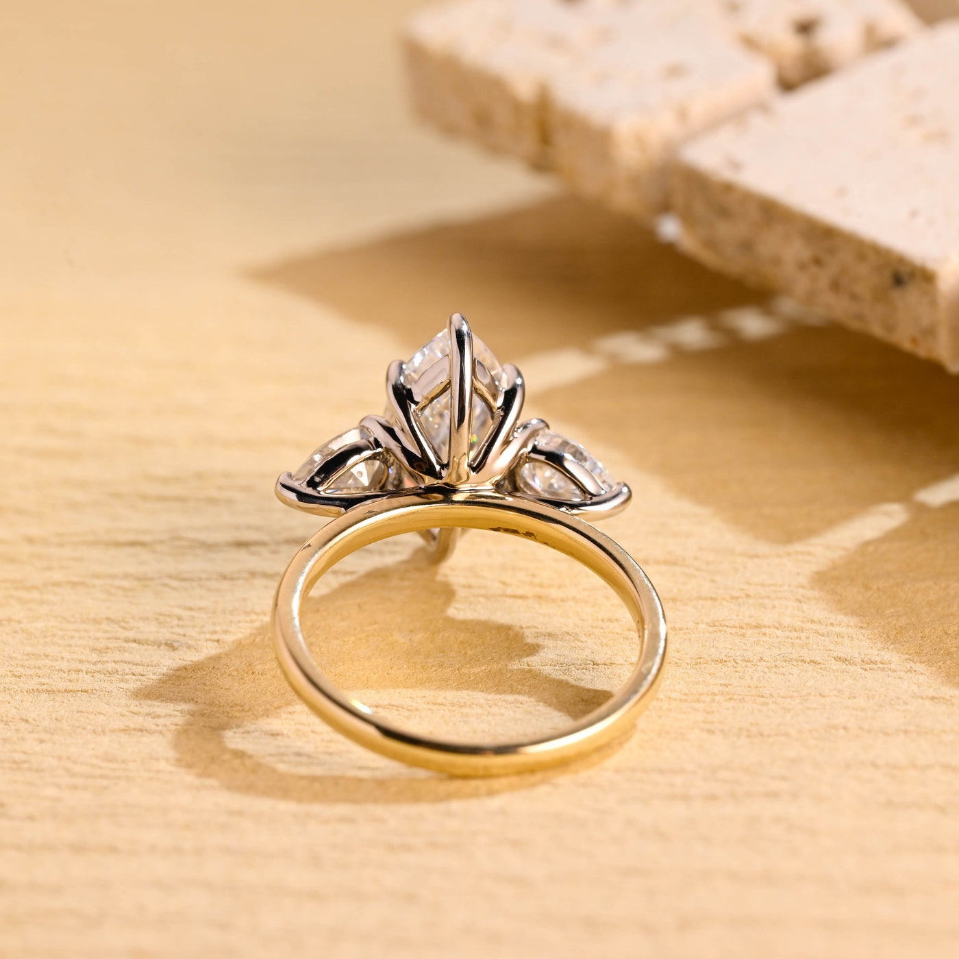 1.50CT Marquise Cut Three Stone Moissanite Engagement Ring