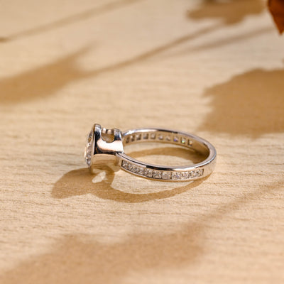 1.50 CT Round Brilliant Bezel Setting Moissanite Engagement Ring