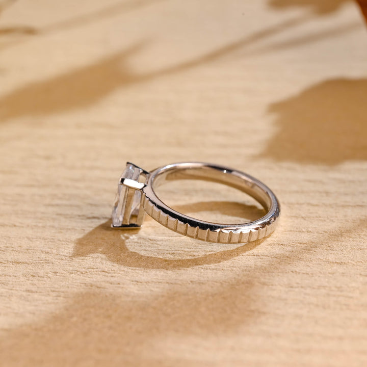 1.0CT Radiant Cut Vintage Solitaire Moissanite Engagement Ring