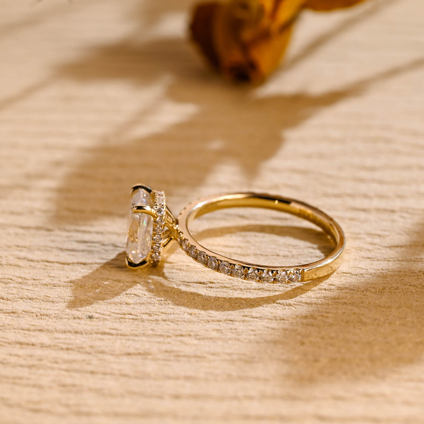 1.50CT Radiant Cut Hidden Halo Moissanite Engagement Ring