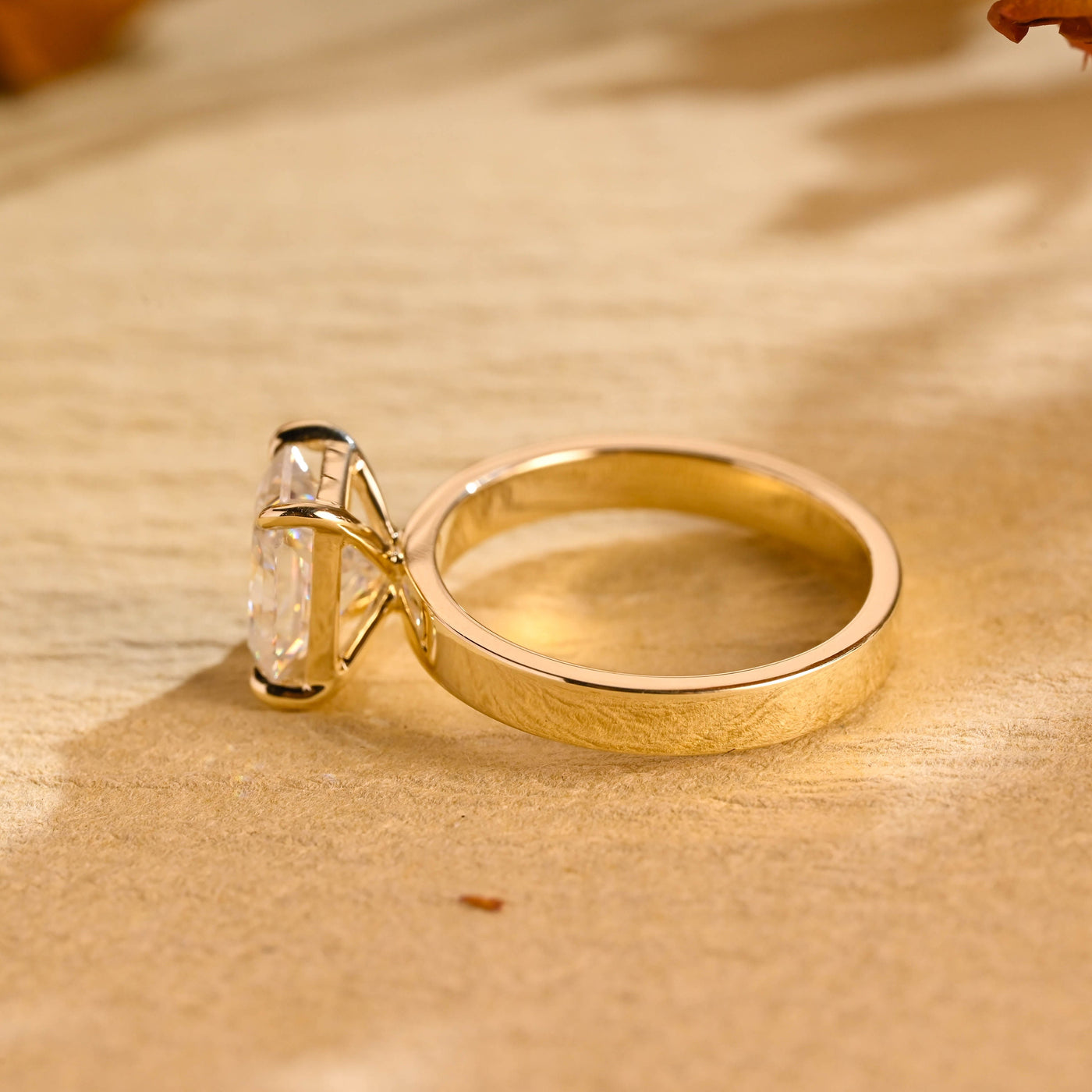 1.50CT Radiant Cut Solitaire Wide Band Moissanite Engagement Ring