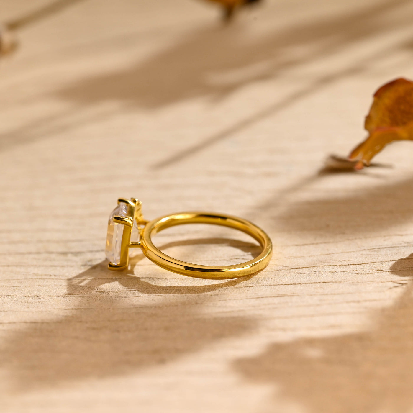 1.0 CT Emerald Cut Cluster Diamond Moissanite Engagement Ring