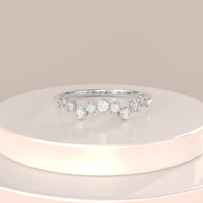 Round Cut Diamond Half Eternity Stackable Wedding Ring for Women