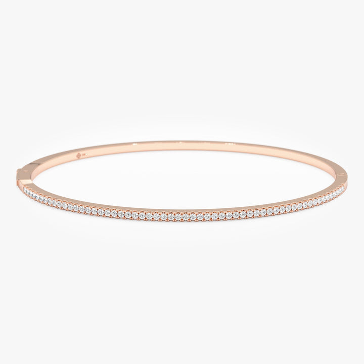 Round Cut Diamond Bracelet Bangle for Birthday Gift