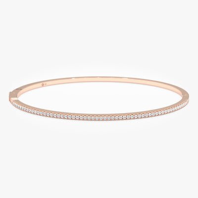 Round Cut Diamond Bracelet Bangle for Birthday Gift