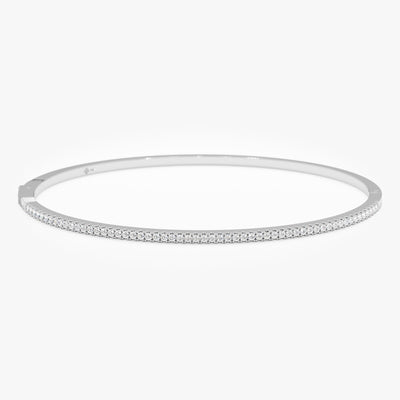 Round Cut Diamond Bracelet Bangle for Birthday Gift