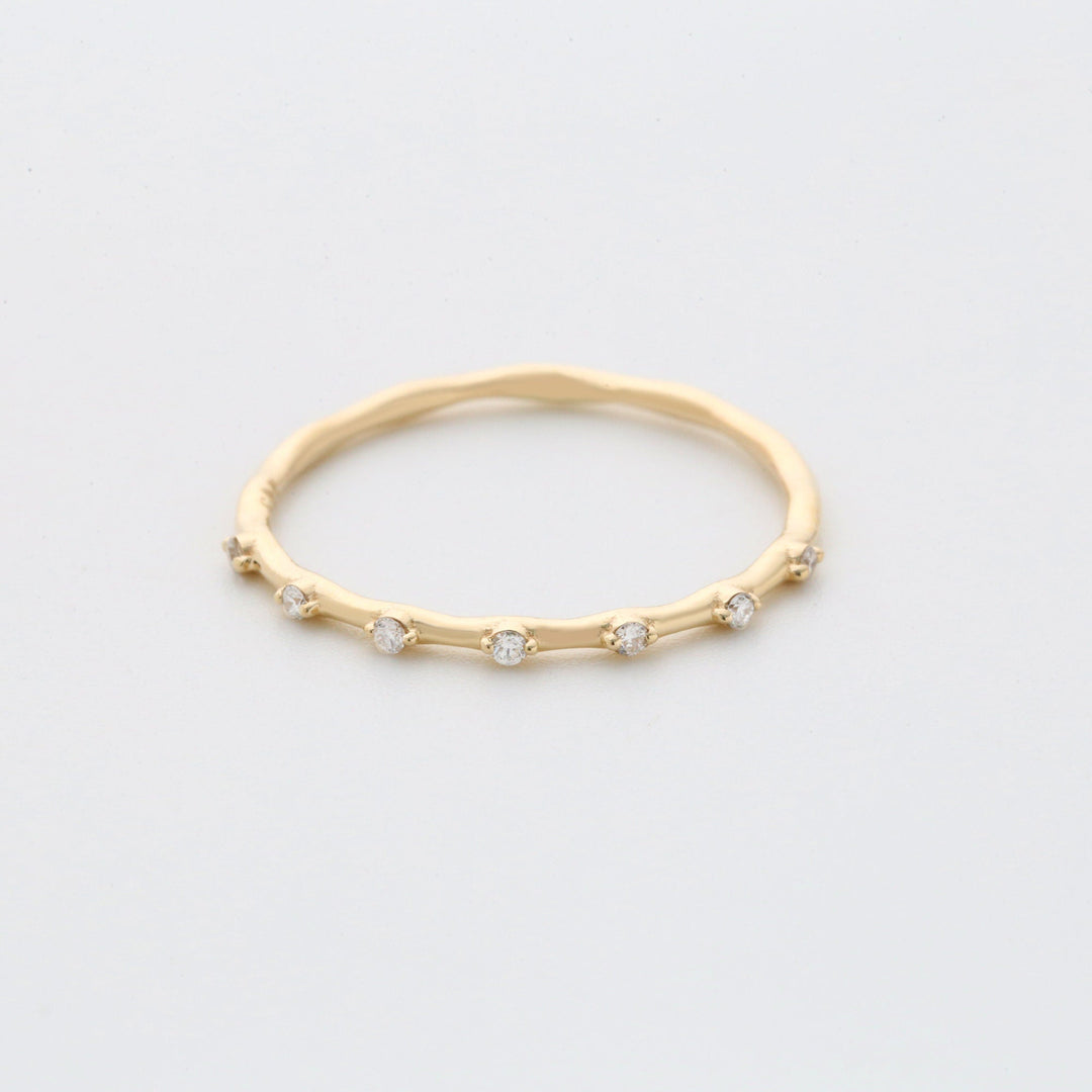 Round Cut Diamond Petite Pave Wedding Band for Women