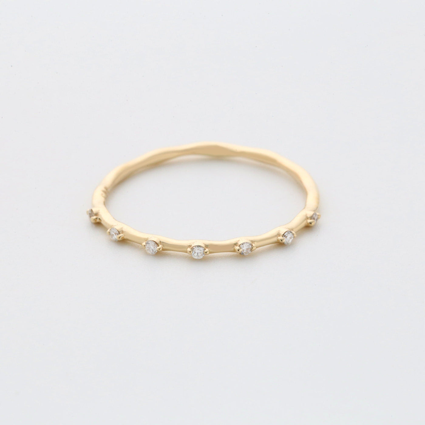 Round Cut Diamond Petite Pave Wedding Band for Women