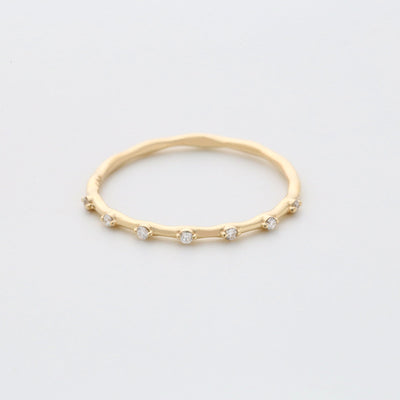 Round Cut Diamond Petite Pave Wedding Band for Women