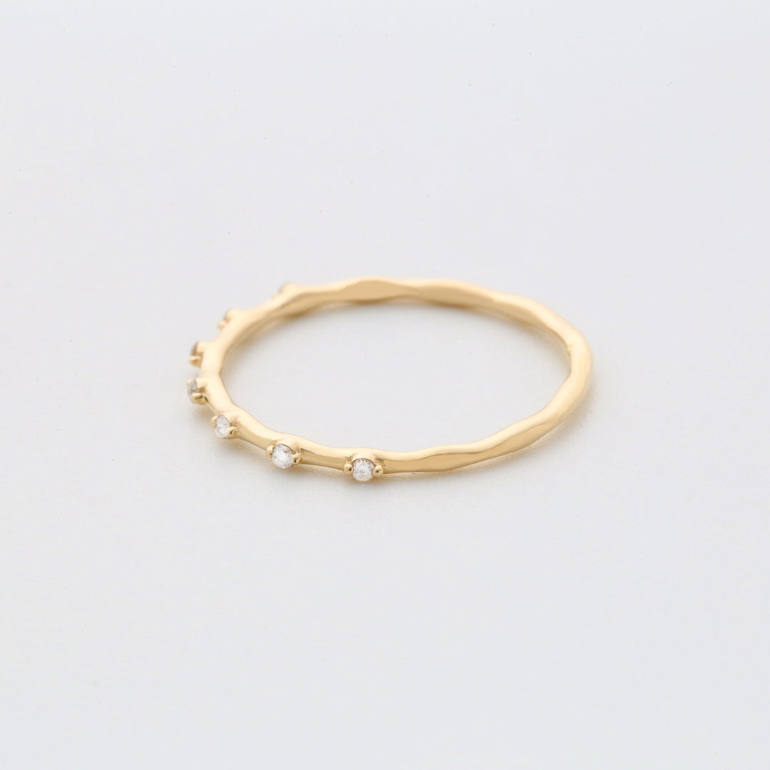 Round Cut Diamond Petite Pave Wedding Band for Women