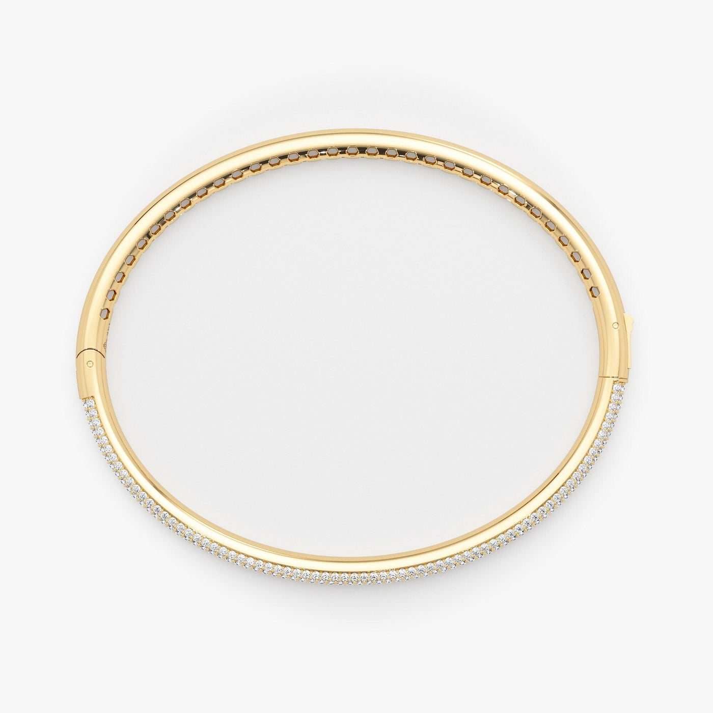 Round Cut Diamond Paved Bangle Bracelet for Women