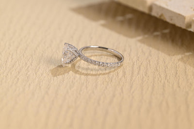 1.50CT Pear Diamond Pave Setting Moissanite Engagement Ring