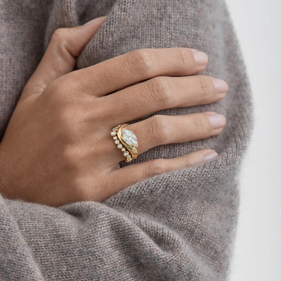 1.50CT Marquise Cut East West Solitaire Engagement Ring