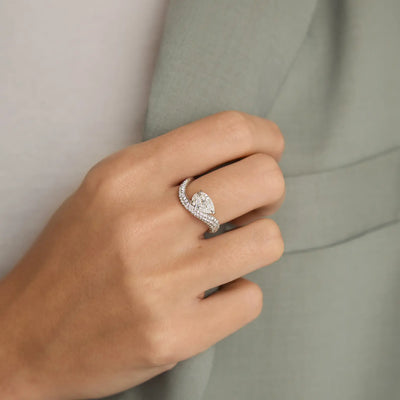 1.20CT Marquise Cut Cluster Diamond Moissanite Engagement Ring