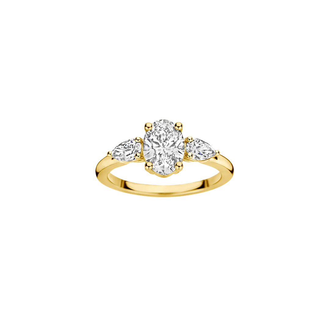 1.50CT Oval Cut Three Stone Moissanite Engagement Ring