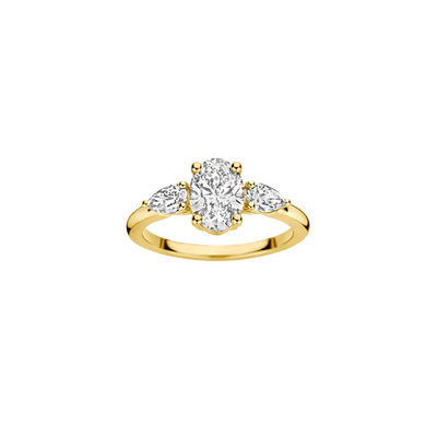 1.50CT Oval Cut Three Stone Moissanite Engagement Ring