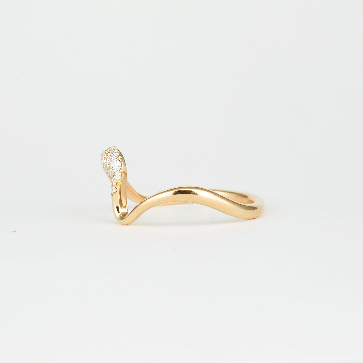 0.14 TCW Round Lab Grown Diamond Curved Unique Wedding Band