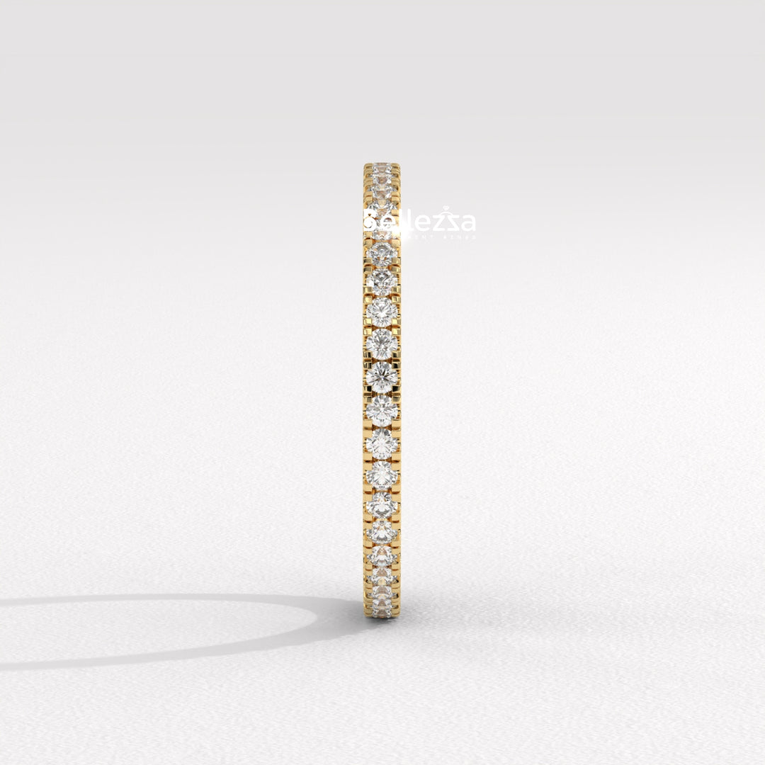 Round Diamond Pave Setting Eternity Lab Grown  Wedding Band