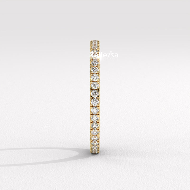 Round Diamond Pave Setting Eternity Lab Grown  Wedding Band