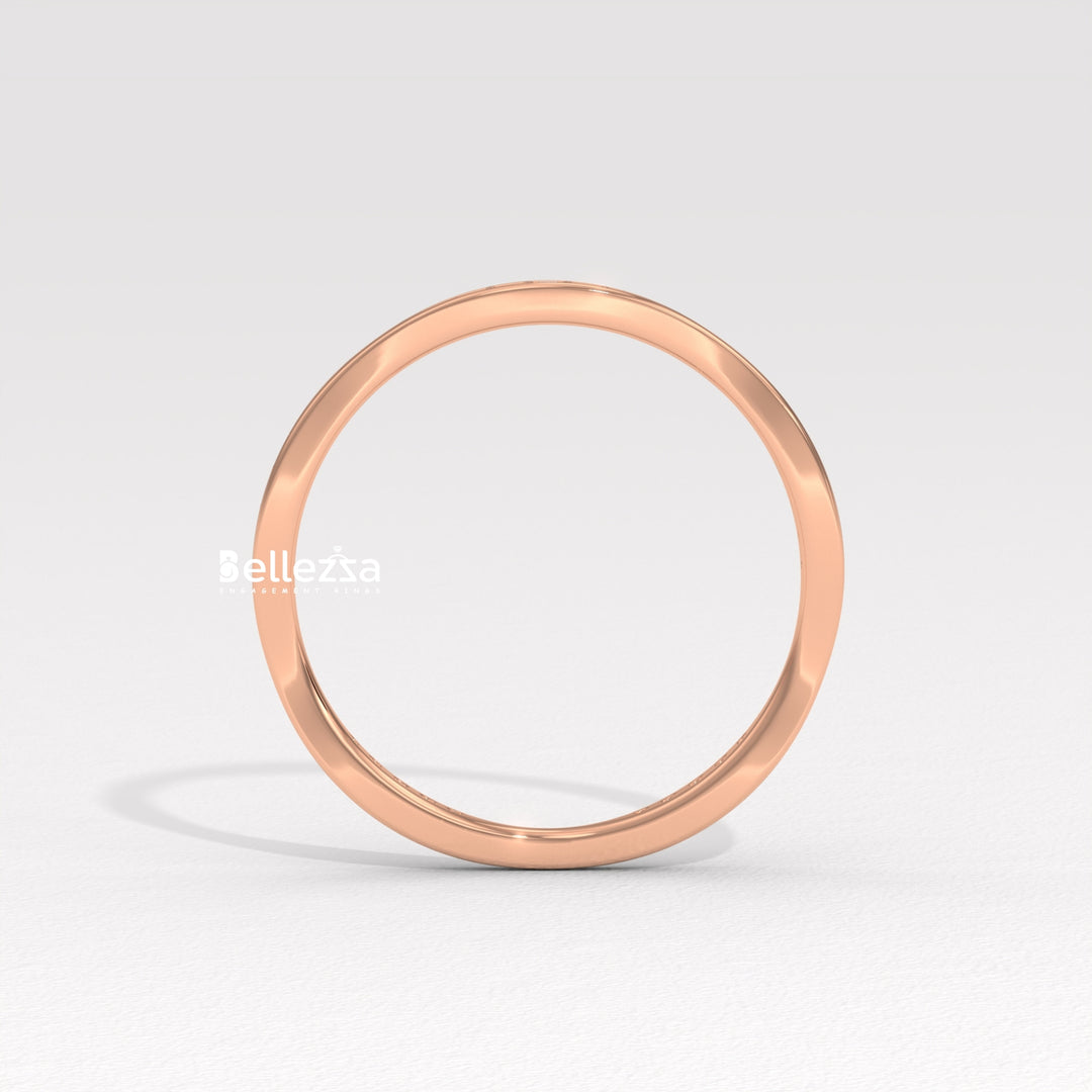Round Diamond Unique Vintage Style Lab Grown Wedding Band