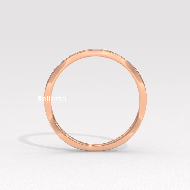 Round Diamond Unique Vintage Style Lab Grown Wedding Band