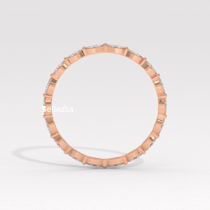 East-West Marquise Diamond Eternity Lab Grown Wedding Band