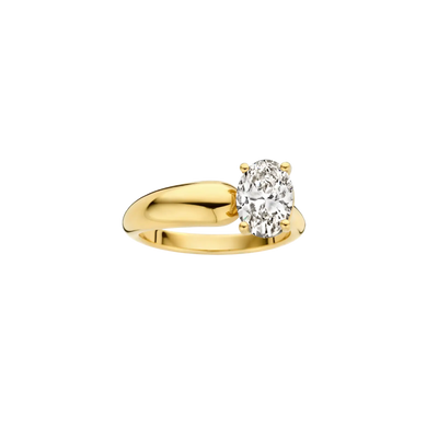 1.25CT Oval Cut Gold Solitaire Moissanite Engagement Ring