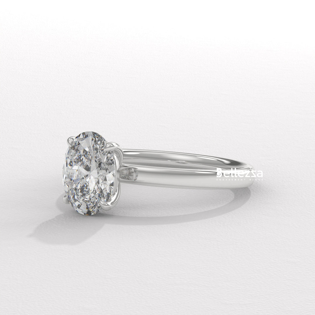 1.50-2.50CT Oval Diamond Solitaire Setting Lab Grown Engagement Ring