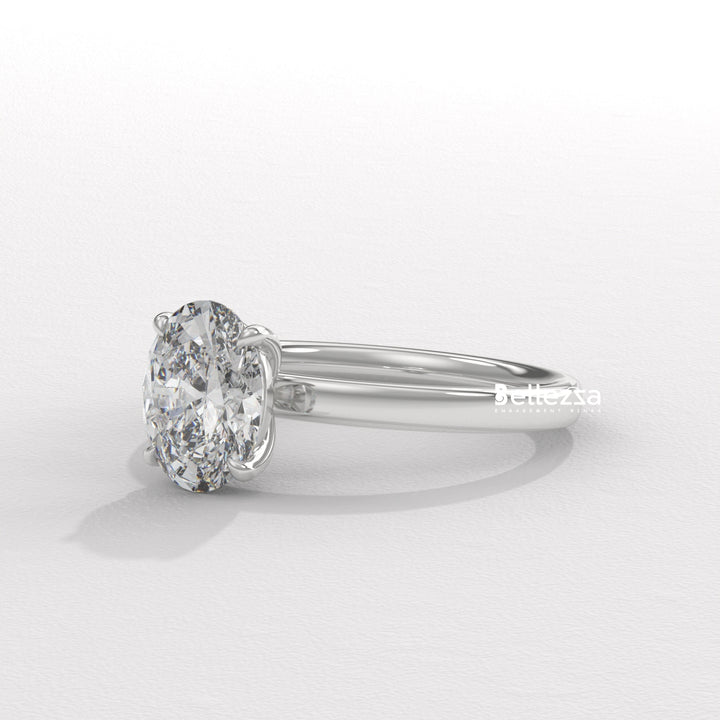 1.50-2.50CT Oval Diamond Solitaire Setting Lab Grown Engagement Ring
