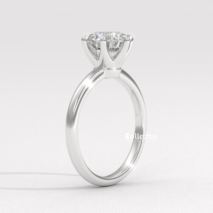 1.0-2.0CT Round Diamond Solitaire Setting Lab Grown Engagement Ring