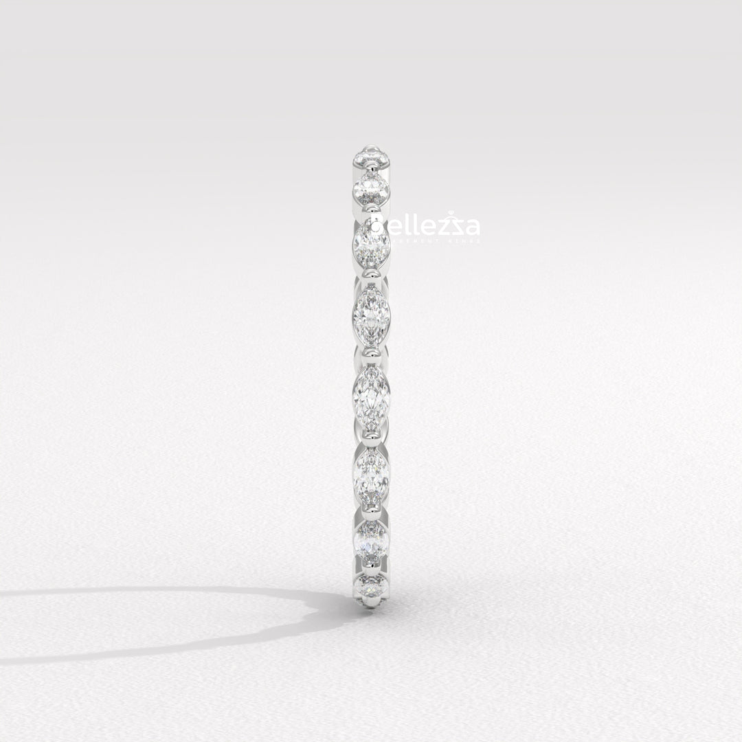 East-West Marquise Diamond Eternity Lab Grown Wedding Band